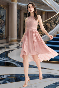Marisol A-line Scoop Asymmetrical Chiffon Homecoming Dress XXBP0020514