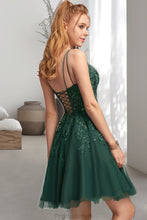 Load image into Gallery viewer, Finley A-line V-Neck Short/Mini Tulle Homecoming Dress XXBP0020546