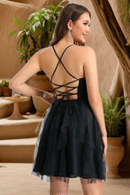 Load image into Gallery viewer, Lucy A-line Scoop Short/Mini Tulle Homecoming Dress With Cascading Ruffles XXBP0020479
