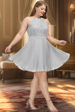 Load image into Gallery viewer, Asia A-line Scoop Knee-Length Chiffon Lace Homecoming Dress With Pleated XXBP0020585