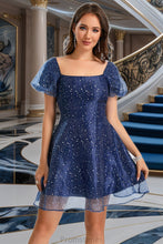 Load image into Gallery viewer, Gillian A-line Square Short/Mini Polyester Homecoming Dress XXBP0020480
