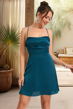 Load image into Gallery viewer, Claire A-line Cowl Short/Mini Silky Satin Homecoming Dress XXBP0020477