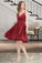Philippa A-line V-Neck Short/Mini Satin Homecoming Dress XXBP0020542