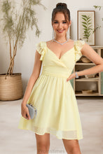 Load image into Gallery viewer, Giuliana A-line V-Neck Short/Mini Chiffon Homecoming Dress With Ruffle XXBP0020474