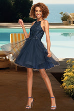 Load image into Gallery viewer, Abigayle A-line Scoop Short/Mini Lace Tulle Homecoming Dress With Sequins XXBP0020523