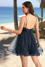 Load image into Gallery viewer, Kayla A-line V-Neck Short/Mini Tulle Homecoming Dress With Pleated XXBP0020471