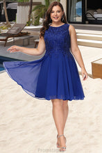 Load image into Gallery viewer, Skylar A-line Scoop Short/Mini Chiffon Homecoming Dress With Beading XXBP0020574