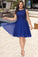 Skylar A-line Scoop Short/Mini Chiffon Homecoming Dress With Beading XXBP0020574