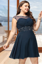 Load image into Gallery viewer, Val A-line Scoop Short/Mini Chiffon Homecoming Dress With Beading Sequins XXBP0020586