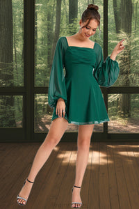 Julia A-line Square Short/Mini Chiffon Homecoming Dress XXBP0020465