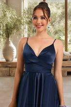Load image into Gallery viewer, Breanna A-line V-Neck Short/Mini Satin Homecoming Dress XXBP0020466