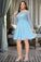 Luna A-line Scoop Short/Mini Chiffon Lace Homecoming Dress XXBP0020577