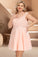 Katrina A-line V-Neck Knee-Length Chiffon Lace Homecoming Dress With Beading XXBP0020565
