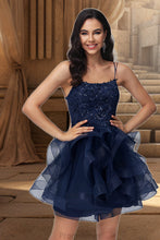Load image into Gallery viewer, Brianna Ball-Gown/Princess Scoop Short/Mini Lace Tulle Homecoming Dress With Sequins XXBP0020510