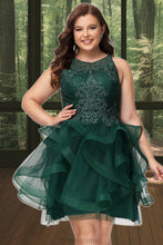Load image into Gallery viewer, Marian Ball-Gown/Princess Scoop Short/Mini Lace Tulle Homecoming Dress With Sequins XXBP0020537