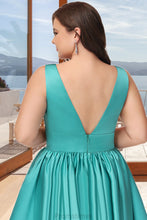 Load image into Gallery viewer, Terri A-line V-Neck Short/Mini Satin Homecoming Dress XXBP0020570