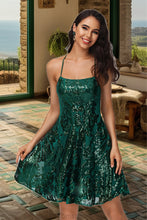 Load image into Gallery viewer, Vera A-line Scoop Short/Mini Sequin Homecoming Dress With Sequins XXBP0020508