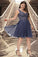 Tiana A-line V-Neck Short/Mini Chiffon Lace Homecoming Dress With Beading XXBP0020536