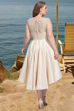 Load image into Gallery viewer, Maggie A-line Scoop Asymmetrical Lace Taffeta Tulle Homecoming Dress XXBP0020592