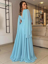 Load image into Gallery viewer, Francesca A-Line/Princess Chiffon Ruffles V-neck Sleeveless Floor-Length Mother of the Bride Dresses XXBP0020452