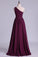 2022 Purple Bridesmaid Dresses A Line One Shoulder Floor Length With Ruffle