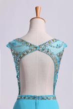 Load image into Gallery viewer, 2024 Chiffon Bateau A-Line Beaded Bodice With A Keyhole Back