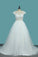 2022 Scoop Short Sleeves Tulle A Line Wedding Dresses With Applique Chapel Train