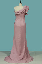 Load image into Gallery viewer, 2024 One Shoulder Satin Evening Dresses Mermaid Sweep Train