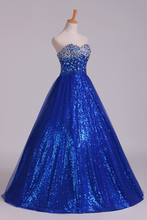 Load image into Gallery viewer, 2024 New Arrival Prom Gown Embellished With Beads&amp;Sequince Tulle Sweetheart Floor Length