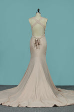 Load image into Gallery viewer, 2024 Sexy Mermaid Prom Dresses Halter Spandex Lace Up Open Back