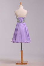 Load image into Gallery viewer, 2024 Homecoming Dresses A Line Short/Mini Sweetheart Chiffon With Beads Color Lilac