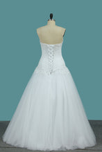 Load image into Gallery viewer, 2022 Wedding Dresses Sweetheart With Jacket Tulle With Beads And Ruffles