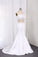 2022 Prom Dresses Boat Neck Mermaid Satin & Lace Two Pieces