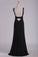 2024 V Neck Open Back Prom Dresses Sheath Spandex With Ruffles Sweep Train