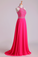 2022 Halter Prom Dresses Beaded Bodice Open Back A Line Chiffon & Tulle Sweep Train