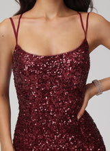 Load image into Gallery viewer, Sequined Bodycon With Short/Mini Marisol Scoop Dress Sequins Club Dresses Neck Homecoming