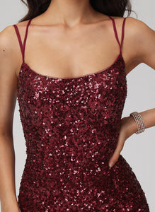 Sequined Bodycon With Short/Mini Marisol Scoop Dress Sequins Club Dresses Neck Homecoming