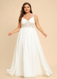 With Miah V-neck Dress Chiffon Floor-Length Wedding A-Line Wedding Dresses Lace Beading