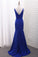 2022 Mermaid V Neck Evening Dresses With Ruffles And Slit