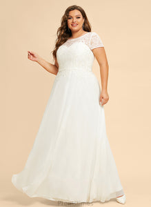 Lace With Wedding Wedding Dresses Scoop Sequins Dress Floor-Length Chiffon Meghan