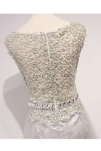 Load image into Gallery viewer, 2024 Prom Dresses Scoop Tulle &amp; Lace With Beading A Line Sweep Train