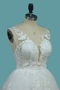 2022 V Neck Lace Mermaid Wedding Dresses With Applique Chapel Train