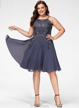 Load image into Gallery viewer, Lace With Prom Dresses Scoop A-Line Appliques Knee-Length Savanah Chiffon