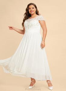 Asymmetrical Wedding A-Line Chiffon Dress Wedding Dresses Scoop Taliyah Lace