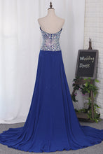 Load image into Gallery viewer, 2024 Prom Dresses A Line Sweetheart Chiffon With Beading