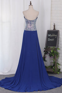 2024 Prom Dresses A Line Sweetheart Chiffon With Beading