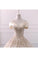 Ball Gown Tulle Wedding Dresses Off The Shoulder Appliques Beads Chapel Train
