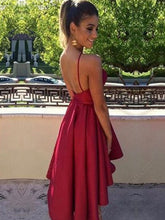 Load image into Gallery viewer, High Low Pleated Halter Homecoming Dresses Roselyn Sleeveless Cut Out Short Backless