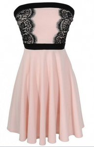 Strapless Pleated Dusty Rose Flowers A Line Satin Lace Homecoming Dresses Areli Knee Length