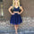 Cap Lace Homecoming Dresses Maryjane A Line Two Pieces Sleeve Deep V Neck Dark Navy Beading